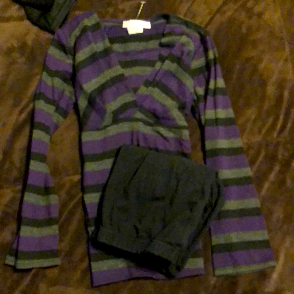 Kids new stripe top in size 10/12 with large pants
